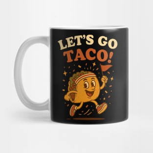 Let’s Go TACO! Funny Food Pun Cartoon Mug